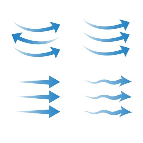 Premium Vector | Wind arrow illustrations Set of arrows in blue color