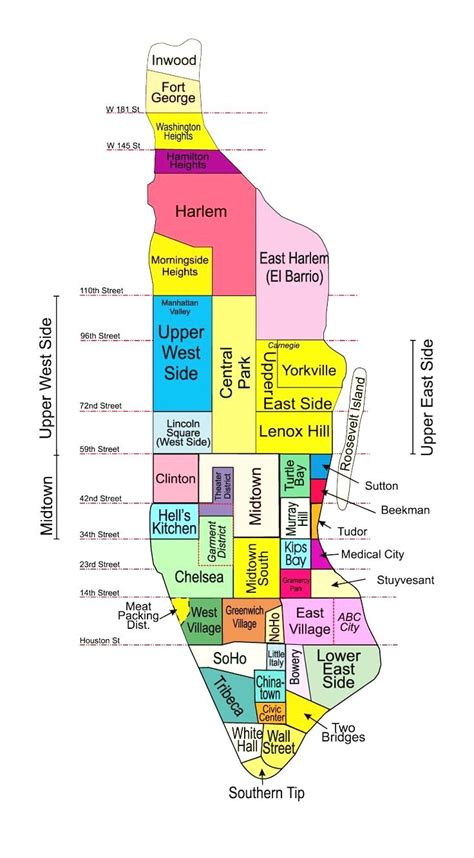 Maps Of Manhattan Neighborhoods | Tourist Map Of English