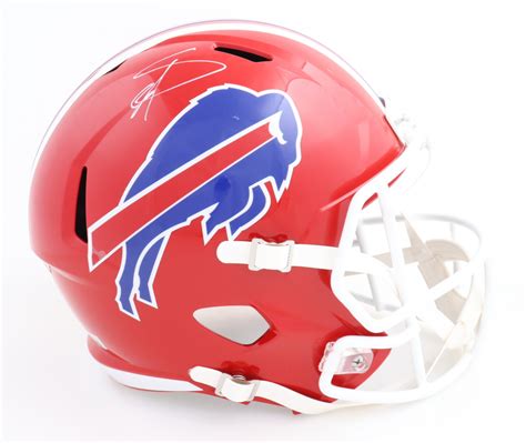 Stefon Diggs Signed Bills Full-Size Speed Helmet (Beckett) | Pristine ...