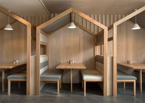 Booths with pitched roofs added to restaurant Kitty Burns | Restaurant ...