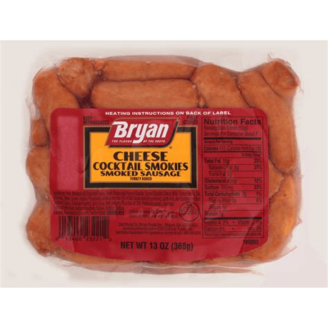 Bryan Cocktail Smokies Cheese Smoked Sausage 13 oz | Smoked | Ingles Markets