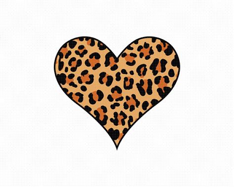 Leopard heart svg leopard print clipart leopard pattern png | Etsy