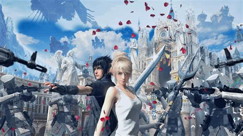 Wallpaper Of Noctis & Lunafreya From Ffxv - Noctis And Luna Art (#522499) - HD Wallpaper ...