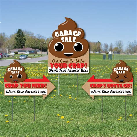 Funny Garage Sale - Our Crap Could Be Your Crap Sign - Garage Sale Signs for Yard with Stakes ...