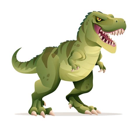 Tyrannosaurus Rex vector illustration. T-Rex dinosaur isolated on white ...