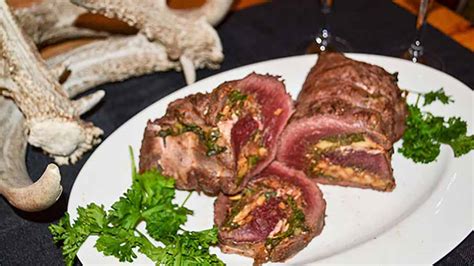 Stuffed Elk Venison Backstrap with Prosciutto and Mozzarella - Game & Fish