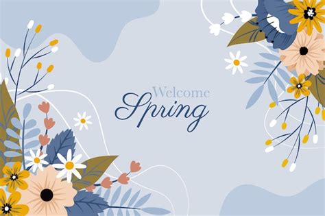 Free Vector | Hand drawn welcome spring flowers background