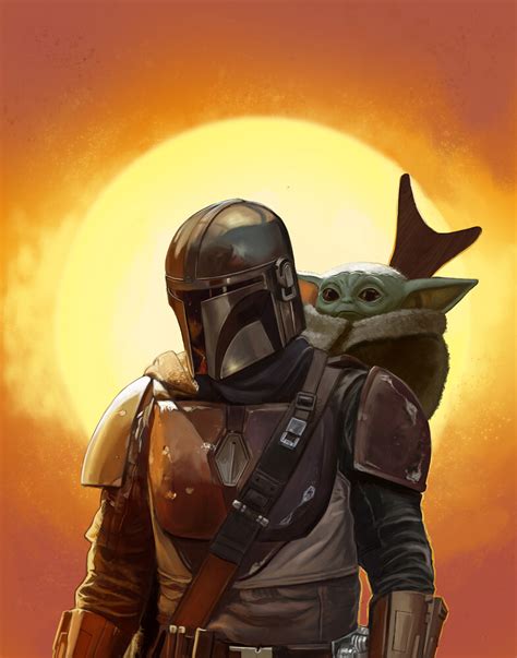 Mandalorian And Baby Yoda - 1940x2471 - Download HD Wallpaper - WallpaperTip