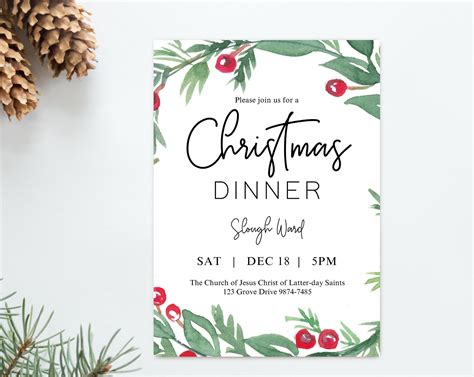 Christmas Dinner Invitation Poster Editable Invitation | Etsy ...