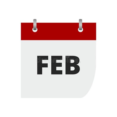 Calendar Sign Icon. February Month Symbol. Stock Vector - Illustration ...