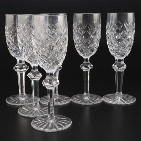 Waterford Crystal "Powerscourt" White Wine Glasses, Mid to Late 20th Century | EBTH