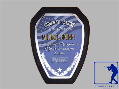 Police Officer Retirement Plaque, Police Award, Custom Officer Gift ...