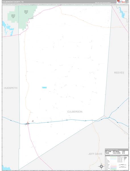 Culberson County, TX Wall Map Premium Style by MarketMAPS - MapSales