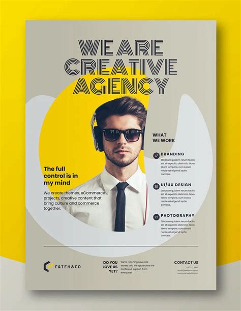 Creative Agency Flyer Template PSD Graphic Design Flyer, Ui Ux Design, Design Agency, Business ...