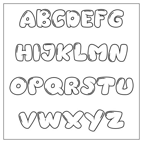 Bubble Letters Printable Free