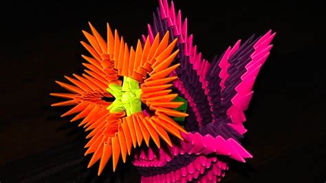 3D origami flowers (flower) a master class for beginners - YouTube