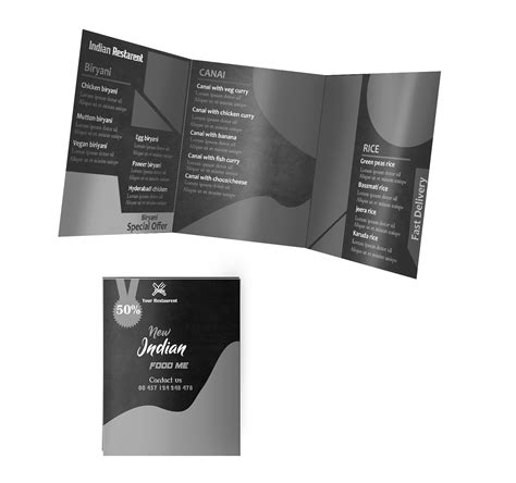 trifold brochure for food menu design #6
