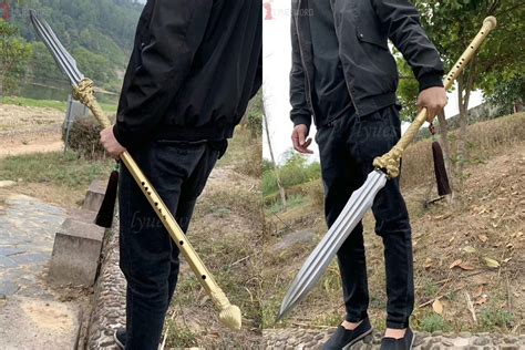 Chinese Long Qiang Spear Martial Arts Folded Damascus Steel Elite Military Weapon,Yari & Spear