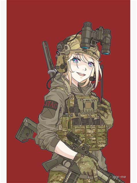 "Military Anime Girl Special War" Art Board Print for Sale by igor-me | Redbubble