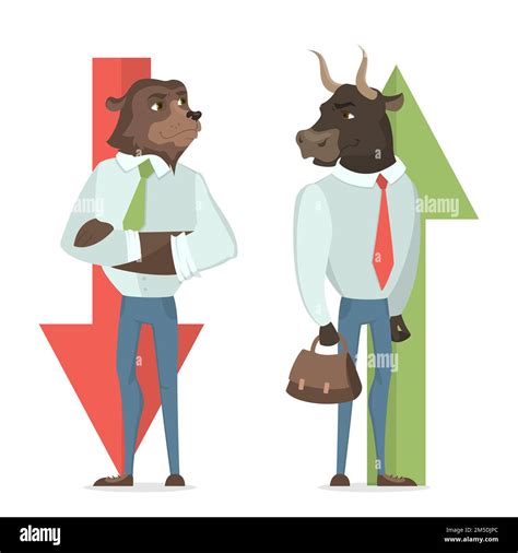 Stock market cartoon bull bear Cut Out Stock Images & Pictures - Alamy