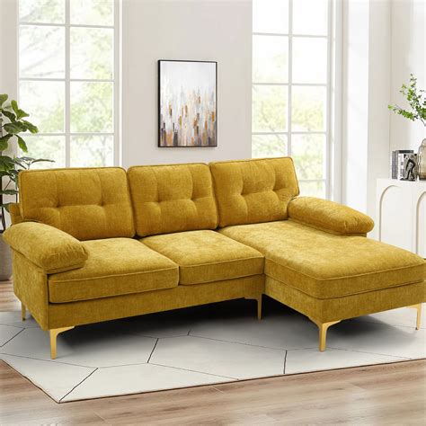 Sectional Sofa Couch,L Shaped Sectional Sofa with Right Chaise,Linen ...