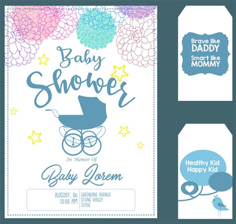 Baby shower invitation card template 7168006 Vector Art at Vecteezy