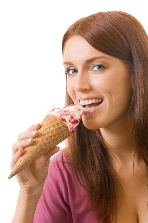 Woman Eating Ice-cream Stock Images - Image: 5196114