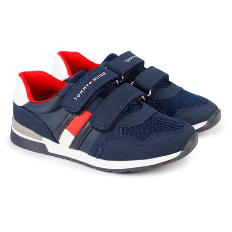 Tommy Hilfiger Velcro Strap Sneakers in Navy Blue - BAMBINIFASHION.COM