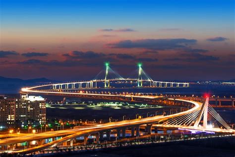 Free Photo | Cityscape of incheon bridge in korea