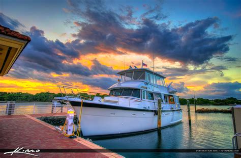 Yacht Sunset at Riverwalk Marina Along Waterway | HDR Photography by Captain Kimo