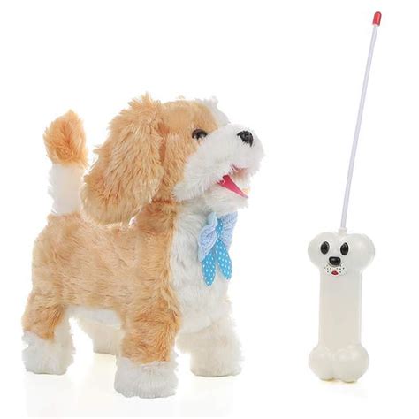 IQ Toys Adorable Remote Control Walking and Barking Puppy Dog for Kids with Bone Shaped Remote ...