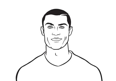 Black and white vector portrait illustration of Portuguese footballer Cristiano Ronaldo 17778241 ...