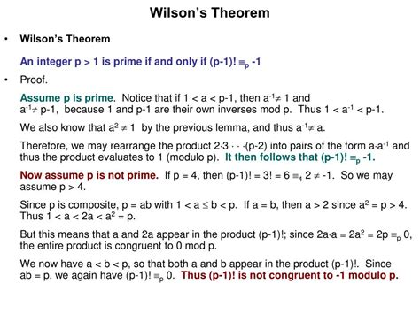 PPT - Wilson’s Theorem PowerPoint Presentation, free download - ID:7098231