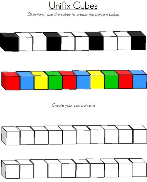 LOTS of printable pages of unifix cube patterns. Laminate and place in a bin with unifix cubes ...