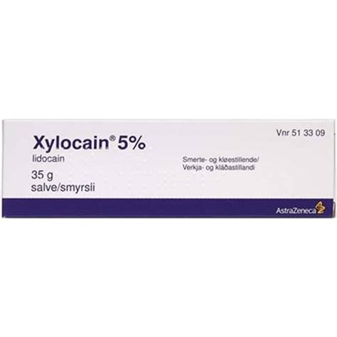 Xylocain 5% 35g • Se priser (6 butikker) • Sammenlign her