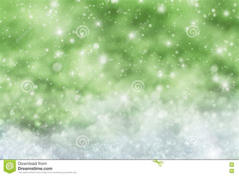 Green Christmas Background with Snow, Snwoflakes, Stars Stock Image - Image of glitter, happy ...