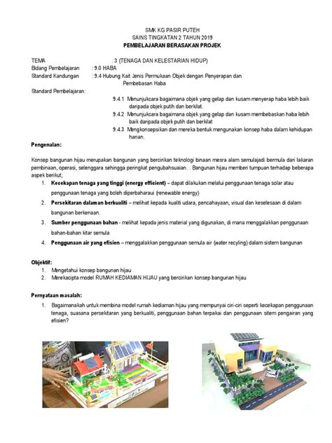 PBL Sains t2 - Rumah Kediaman Hijau | PDF