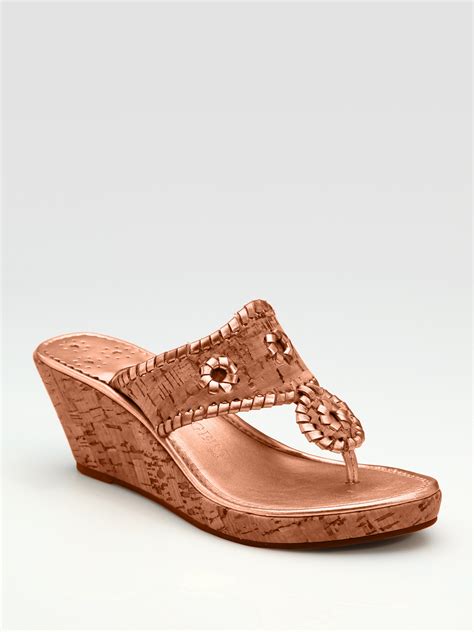 Jack Rogers Cork Wedge Sandals in Brown (cork) | Lyst