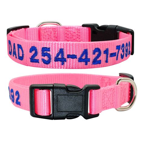 Embroidered Dog Collar Nylon Personalized Pet ID Collar with Name Phone Number | eBay