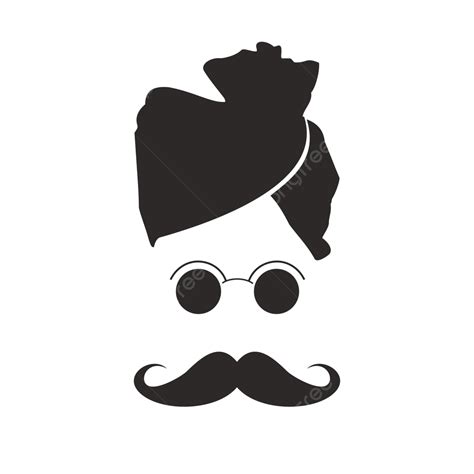 Moustaches With Indian Turban Pagdi Rajasthani Safa And Googles Vector ...