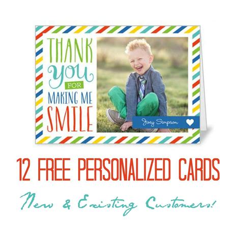 12 FREE Personalized Thank You Cards from Shutterfly!