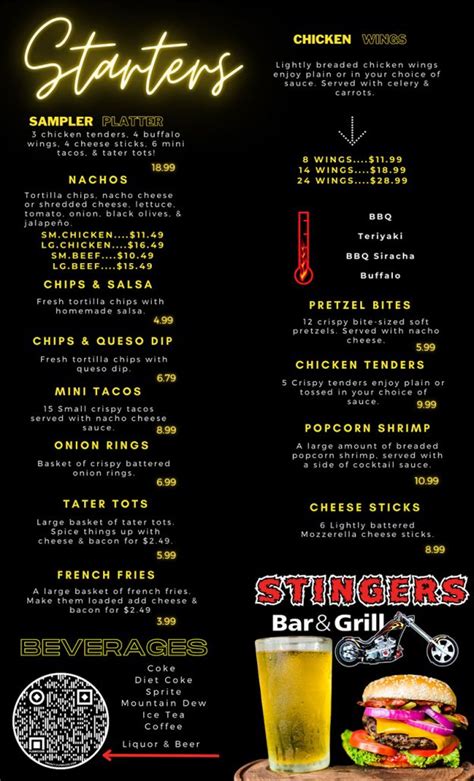 Our Menu - Stingers Bar and Grill