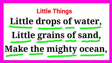 Little Things Poem Class 6 in English | Little drops of water | english ...