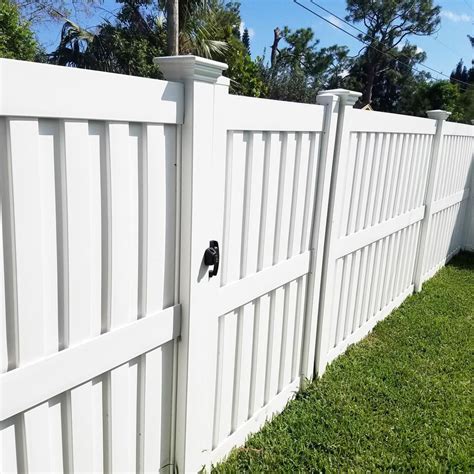 Weatherables Largo 6 ft. H x 6 ft. W White Vinyl Privacy Fence Panel ...