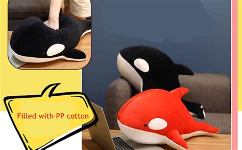 Amazon.com: pangcangshu Nice Huggable Big Killer Whale Doll Pillow Whale Orcinus orca Black and ...