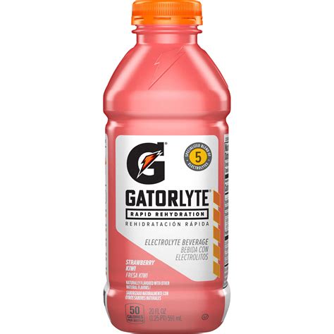 Gatorlyte Rapid Rehydration Electrolyte Beverage, Strawberry Kiwi, 20 oz Bottle - Walmart.com