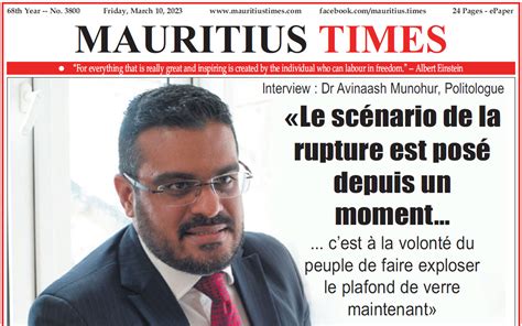 Mauritius Times ePaper Friday 10 March 2023 – Mauritius Times