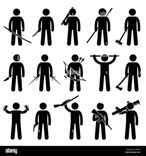 A set of human pictogram representing man holding a sword hi-res stock photography and images ...