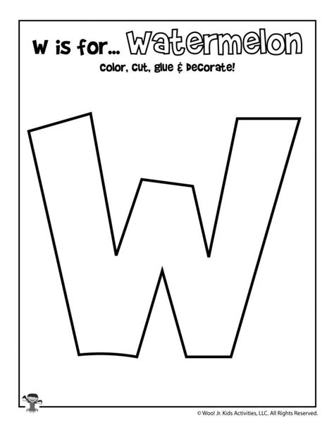 W is for Watermelon Coloring Craft Activity | Woo! Jr. Kids Activities : Children's Publishing ...