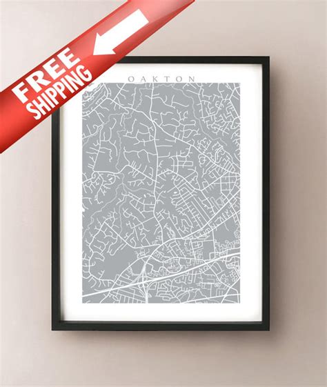 Oakton, VA Map Print Virginia Poster - Etsy